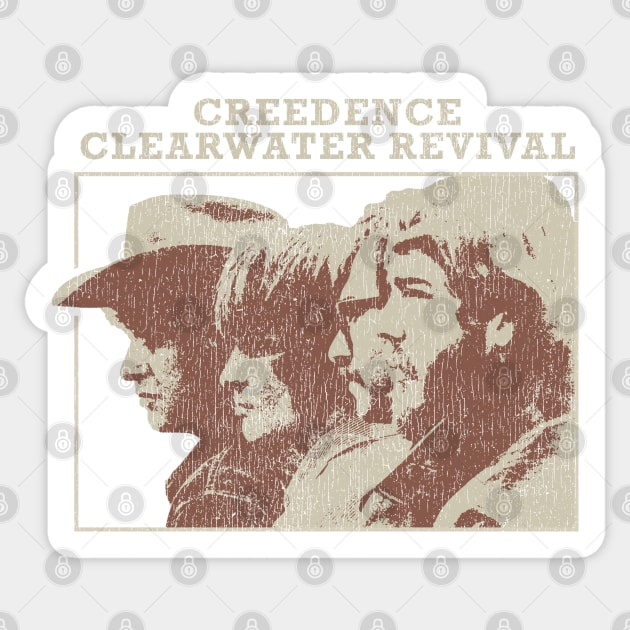 CCR Vintage Retro Distressed Fanart Design Sticker by snowblood